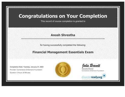 About Me anosh certificate 2