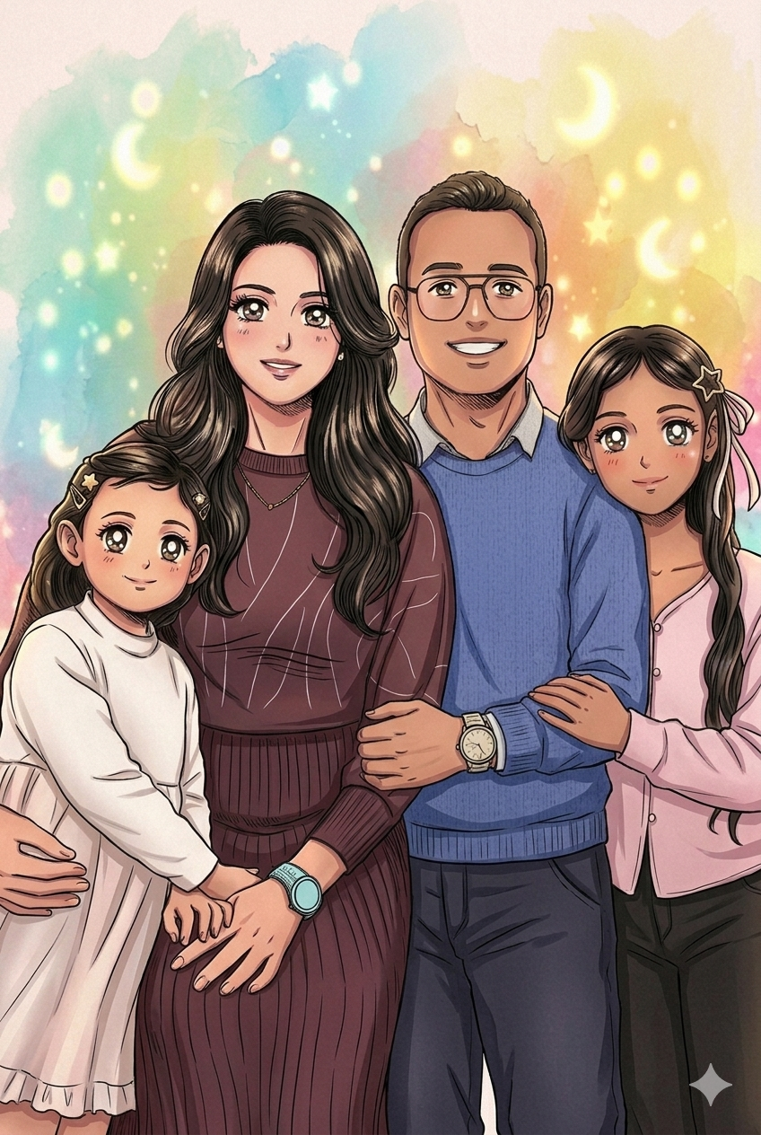 About Me family anime portrait